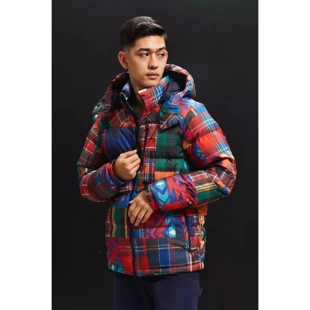 Polo Ralph Lauren Men’s Unisex Ripstop Patchwork Aztec Goose Down Zip Jacket